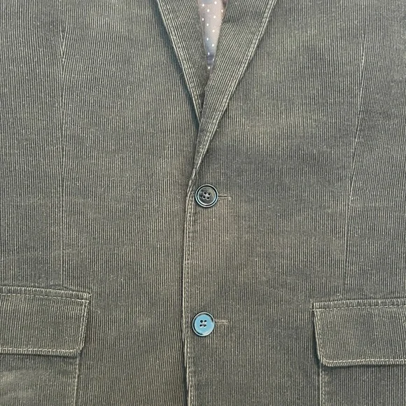 Express Men's Deep Brown Fitted Corduroy Blazer Jacket - Picture 4 of 10